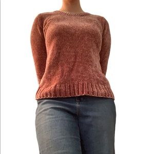 ORVIS KNIT CHENILE PINK SWEATER
